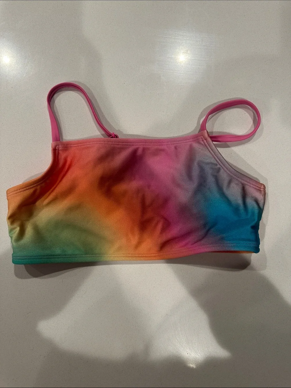 Cat & Jack Pink Multi Rainbow Tie-Dye Girls Bikini Set